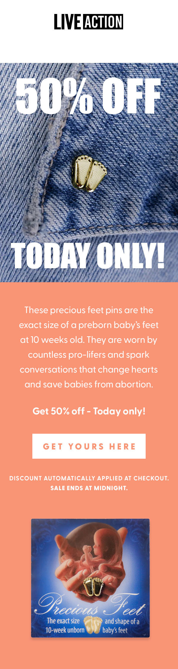 08LA2023 Precious Feet Pin Email